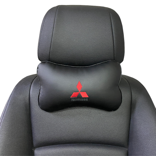 Подушки под шею Подушка под шею черная с вышивкой Mitsubishi