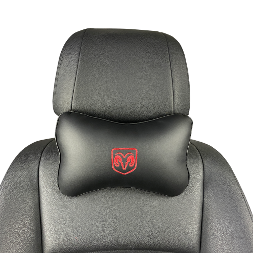 Подушки под шею Подушка под шею черная с вышивкой Dodge